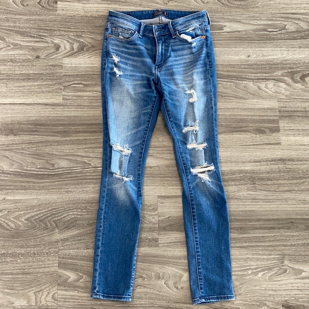 Abercrombie & Fitch Distressed Blue Skinny Jeans